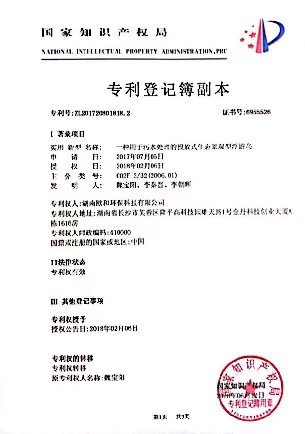 一种用于污水处理的投放式生态景观型浮游岛